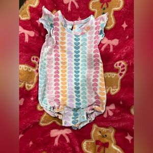 Ruffle Butts Pastel Heart Baby Romper